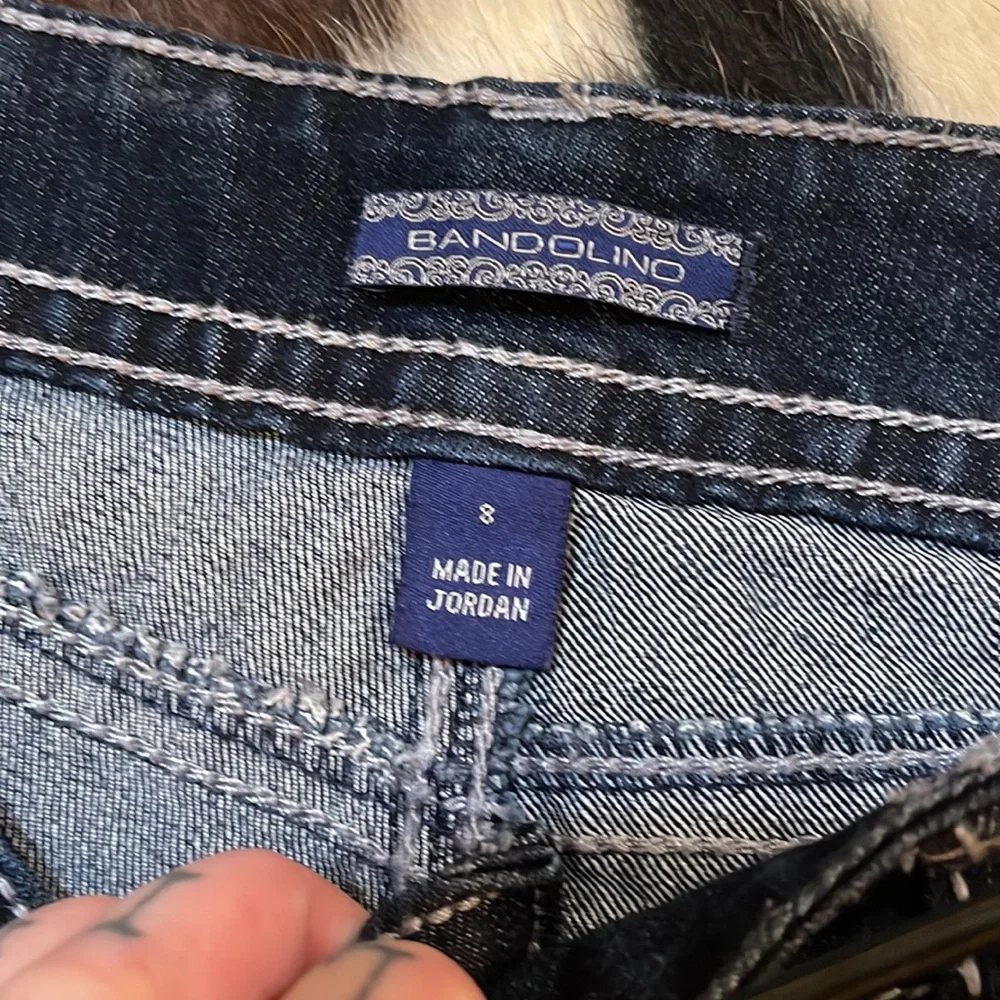 Bandolino Jeweled Jeans Bandolino Jeans Bandolino Heavy Stitched Jeweled Jeans - Picture 4 of 7